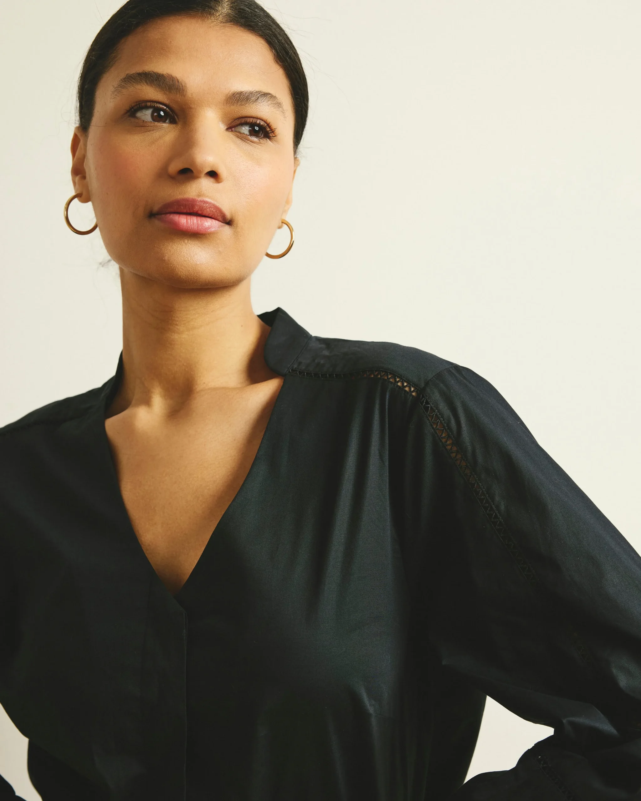Saint-Honore Poplin Blouse Black