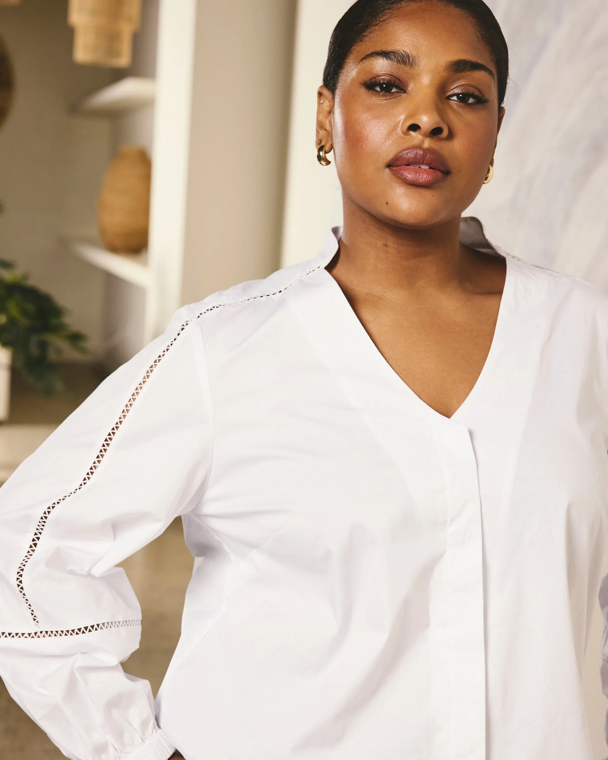 Saint-Honore Poplin Blouse White
