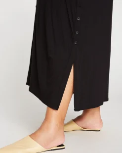 Sally Liquid Jersey Shirt Dress Black
