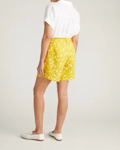Sandy Short Sleeve Stretch Linen Blend Shirt White