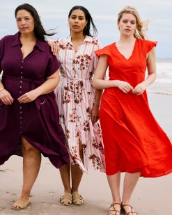 Sandy Stretch Linen Blend Shirtdress Acai