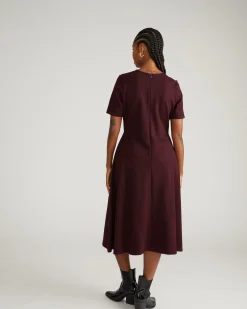 Saskia Ponte Dress Black Cherry