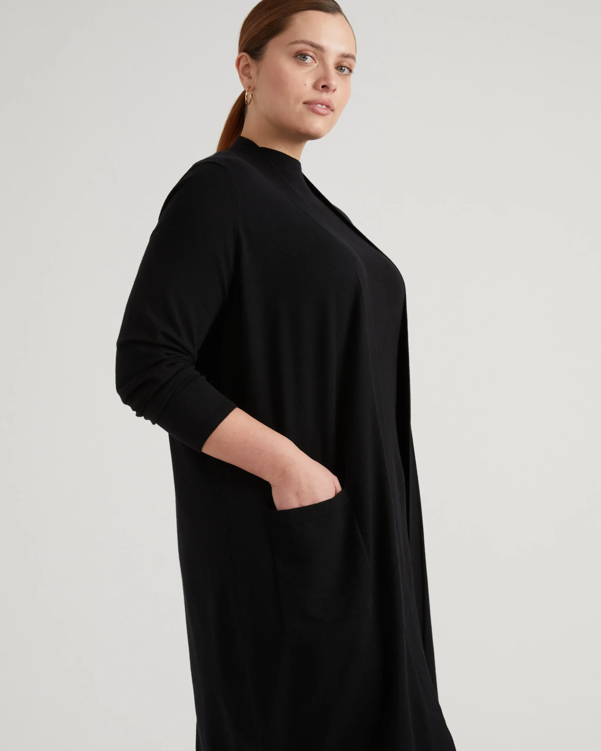 Savvy Double Knit Duster Black