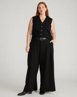 Savvy Fine Knit Cardigan Vest Black