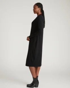 Savvy Fine Knit Everyday Sweater Dress Black