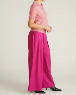 Savvy Fine Knit Short Sleeve Polo Sweater Virginia Rose