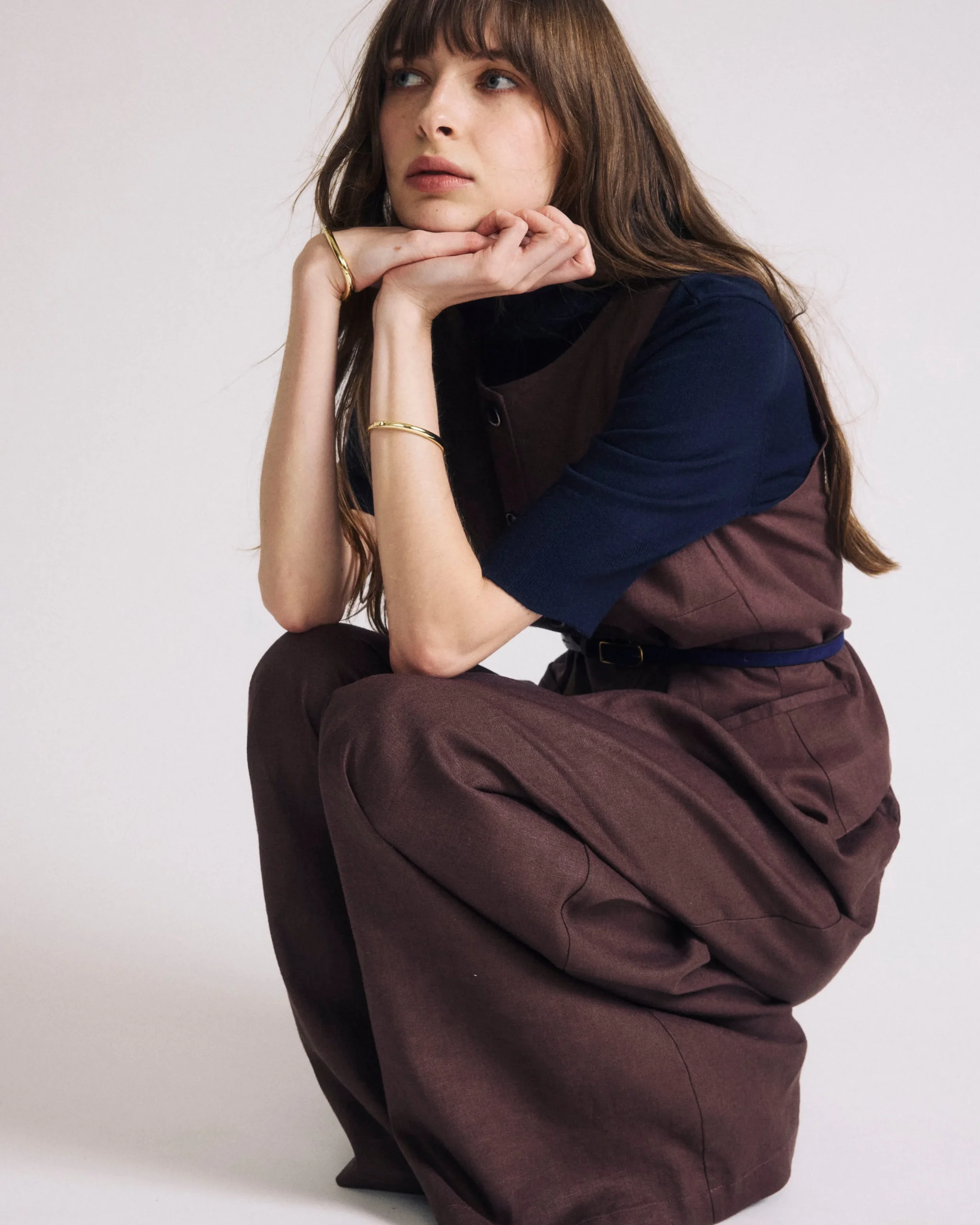 Savvy Fine Knit Turtleneck Sweater Top Navy