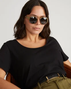 Scoop Neck Tee Black