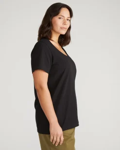 Scoop Neck Tee Black