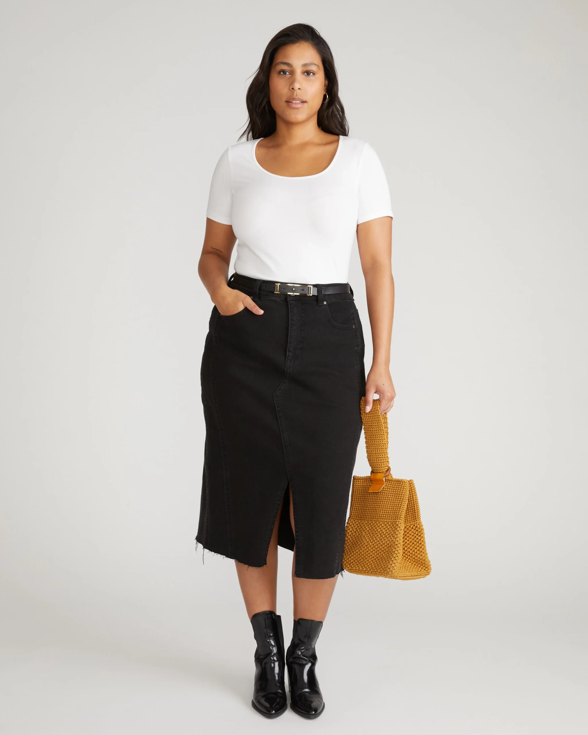 Scoop Neck Tee White
