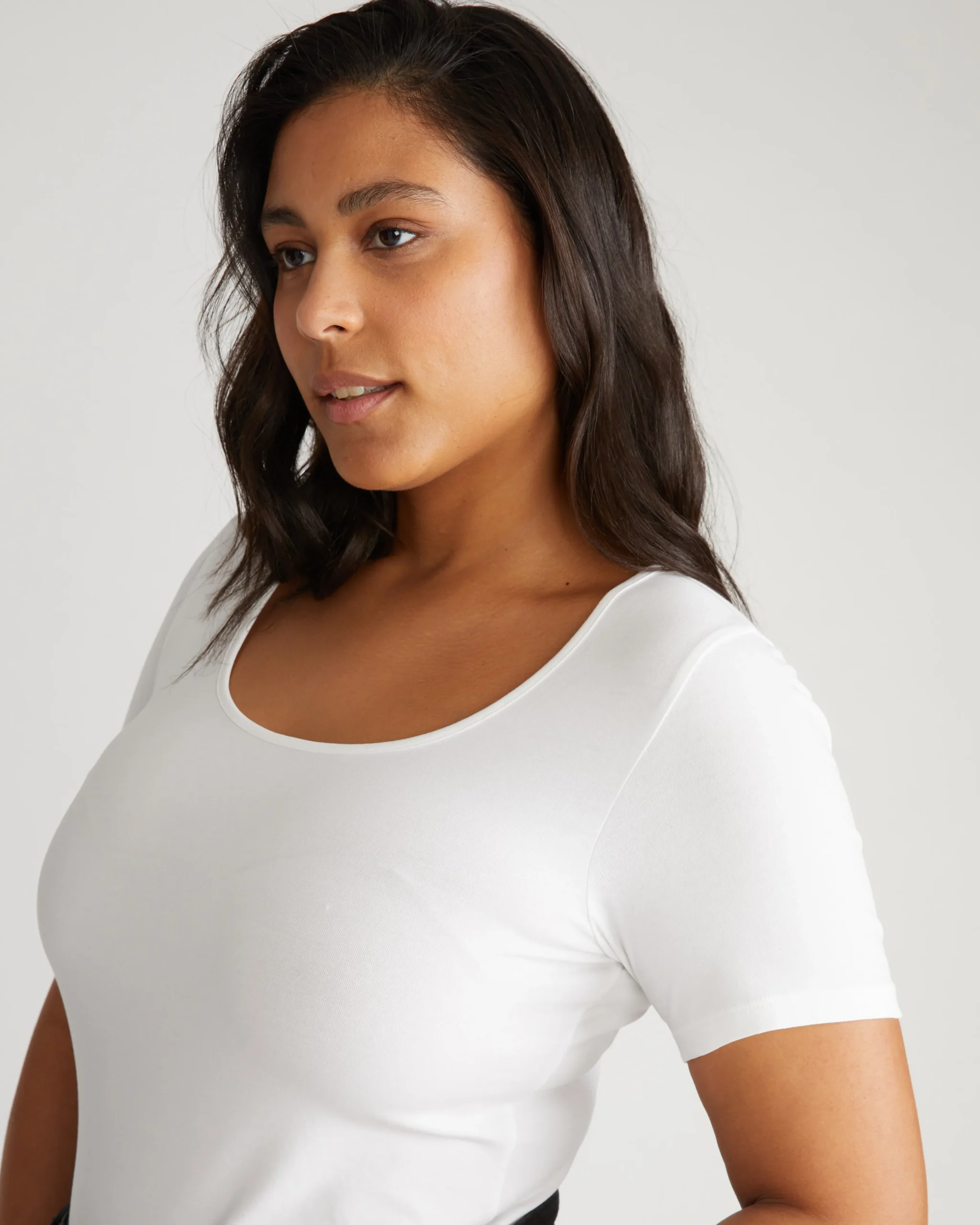 Scoop Neck Tee White