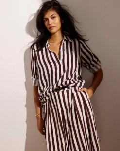 Seaport Tailored Linen Blend Short Peppercorn Stripe