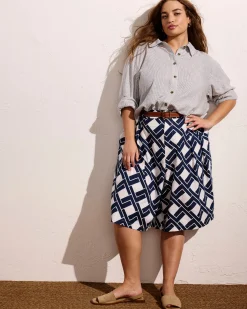 Seaport Tailored Linen Blend Short Geometrica Print