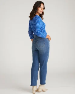 Seine High Rise Straight Leg Jean 29 Inch Anzio Blue