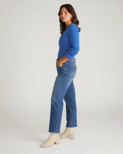 Seine High Rise Straight Leg Jean 29 Inch Anzio Blue