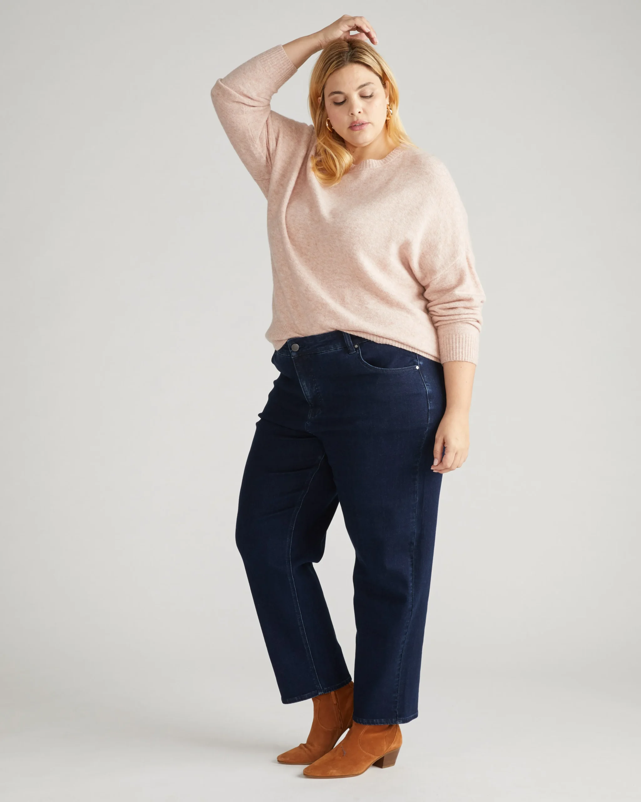 Seine High Rise Straight Leg Jean 29 Inch Dark Indigo