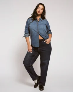 Seine High Rise Straight Leg Jean 29 Inch Heritage Indigo