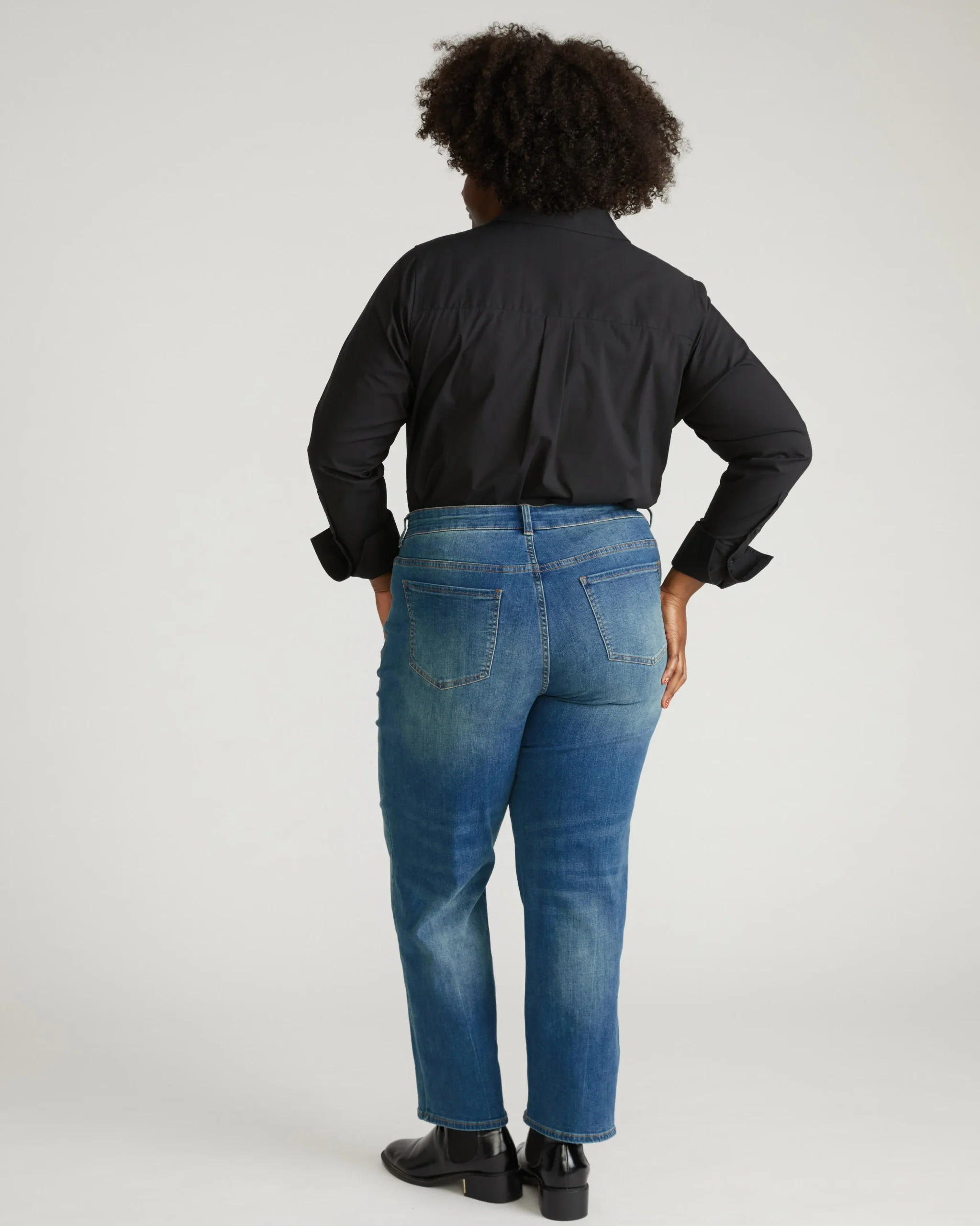 Seine High Rise Straight Leg Jean 29 Inch Washed Vintage Indigo