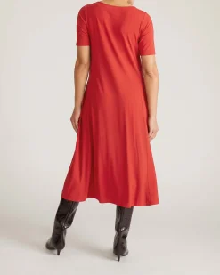 Serena Boatneck Divine Jersey Dress Lipstick