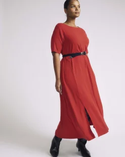 Serena Boatneck Divine Jersey Dress Lipstick
