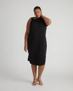 Shoulder Knot Dress Black
