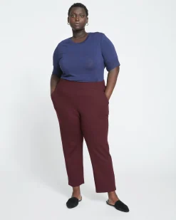 Smart Signature Ponte Pants Black Cherry