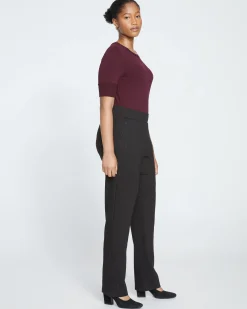 Smart Signature Ponte Pants Long Slate Pinstripe