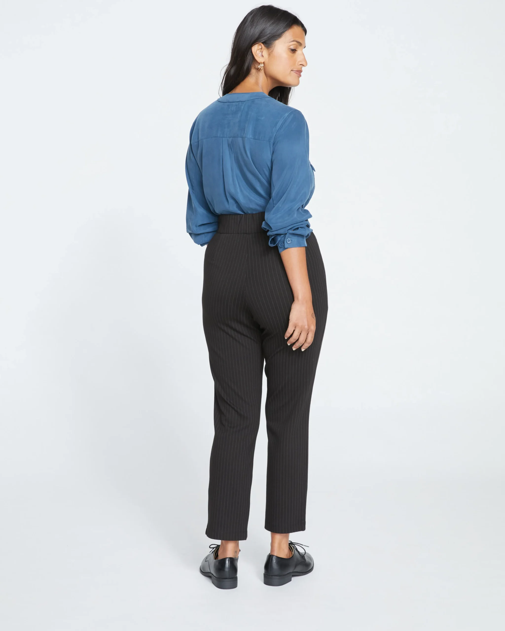 Smart Signature Ponte Pants Slate Pinstripe