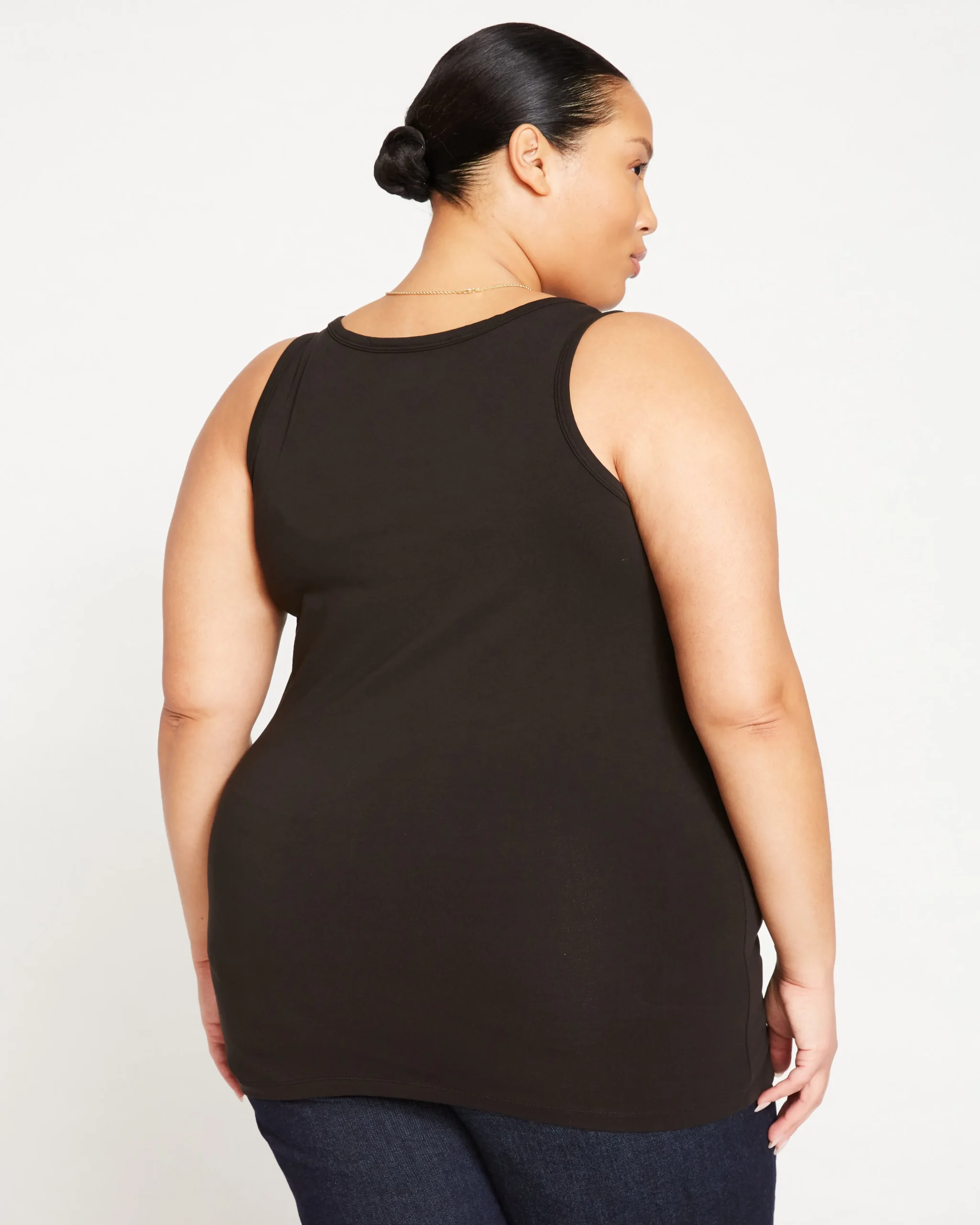 Square Neck Tank Top Black
