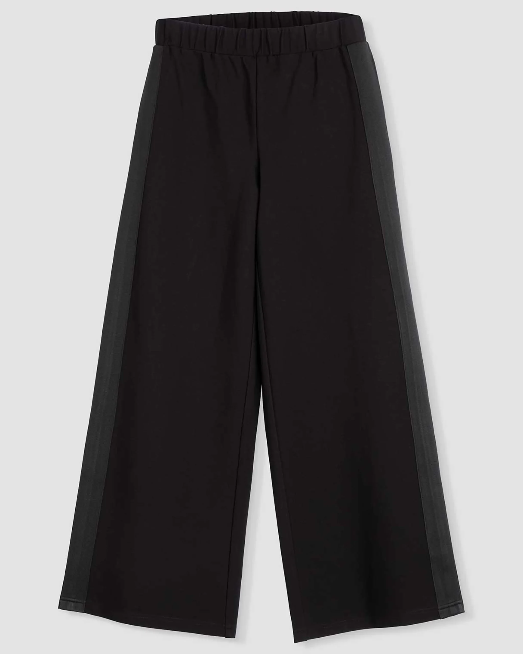 Stephanie Wide Leg Stripe Ponte Pants 30 Inch Black with Black Stripe