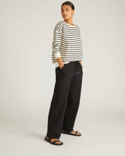 Straight Leg French Terry Sweatpants Black