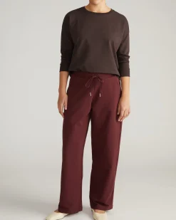 Straight Leg French Terry Sweatpants Black Cherry