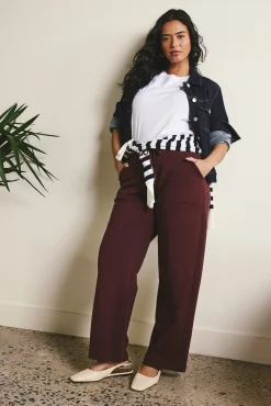 Straight Leg French Terry Sweatpants Black Cherry
