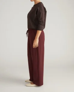 Straight Leg French Terry Sweatpants Black Cherry