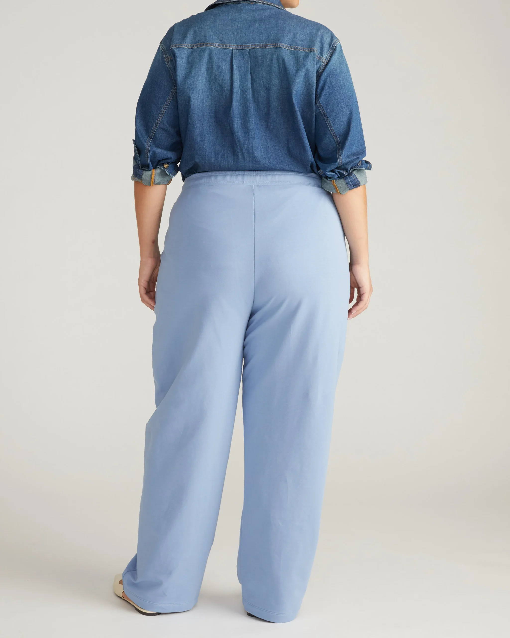 Straight Leg French Terry Sweatpants Graceful Blue
