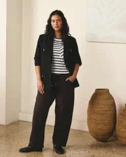 Straight Leg French Terry Sweatpants Deep Brown