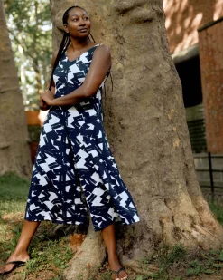 Sunny Divine Jersey Jumpsuit Navy Santiago Print