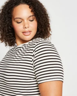 Tee Rex Ecru/Black Stripe