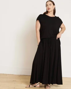 Tessa Liquid Jersey Skirt Black