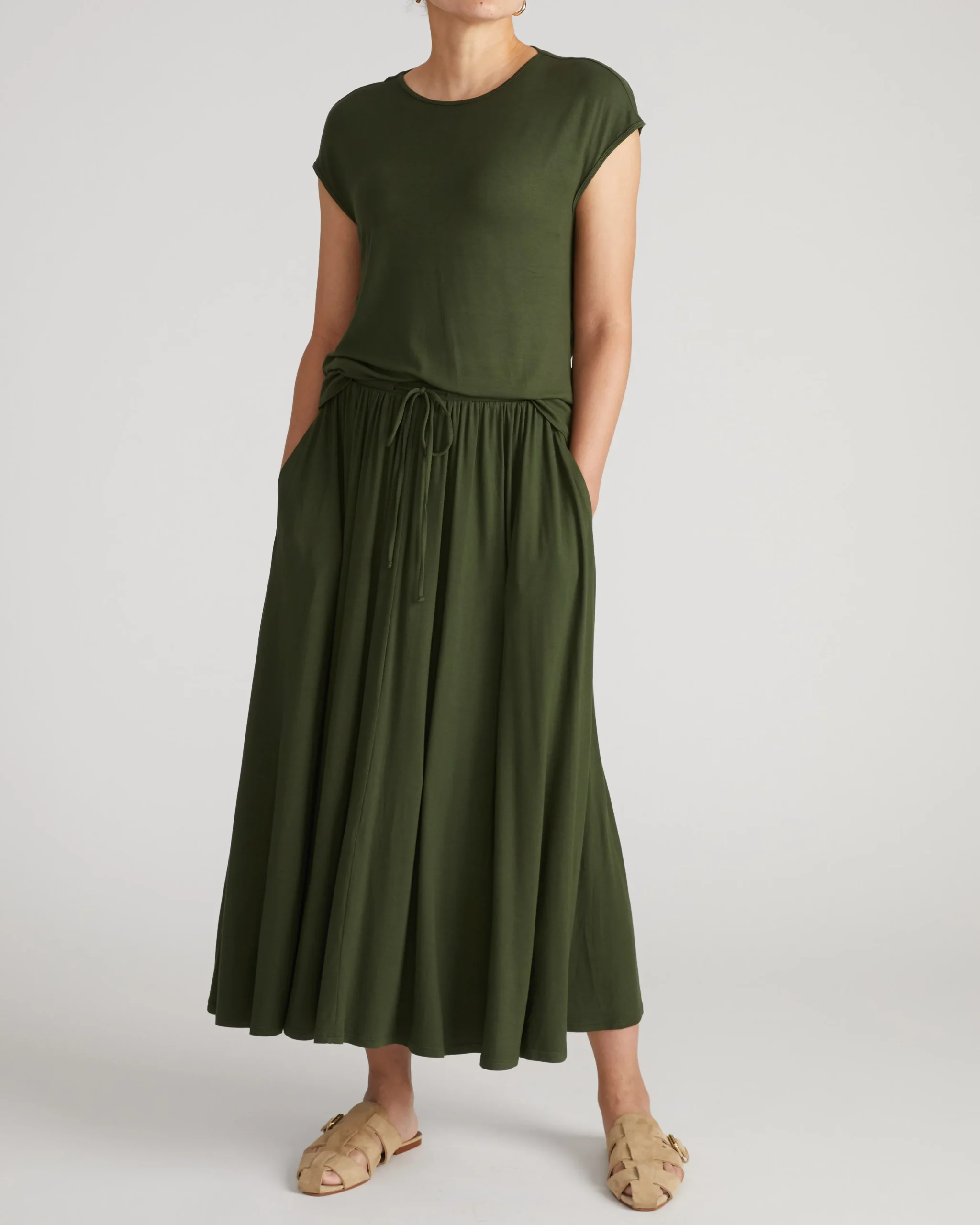 Tessa Liquid Jersey Skirt Coratina Green