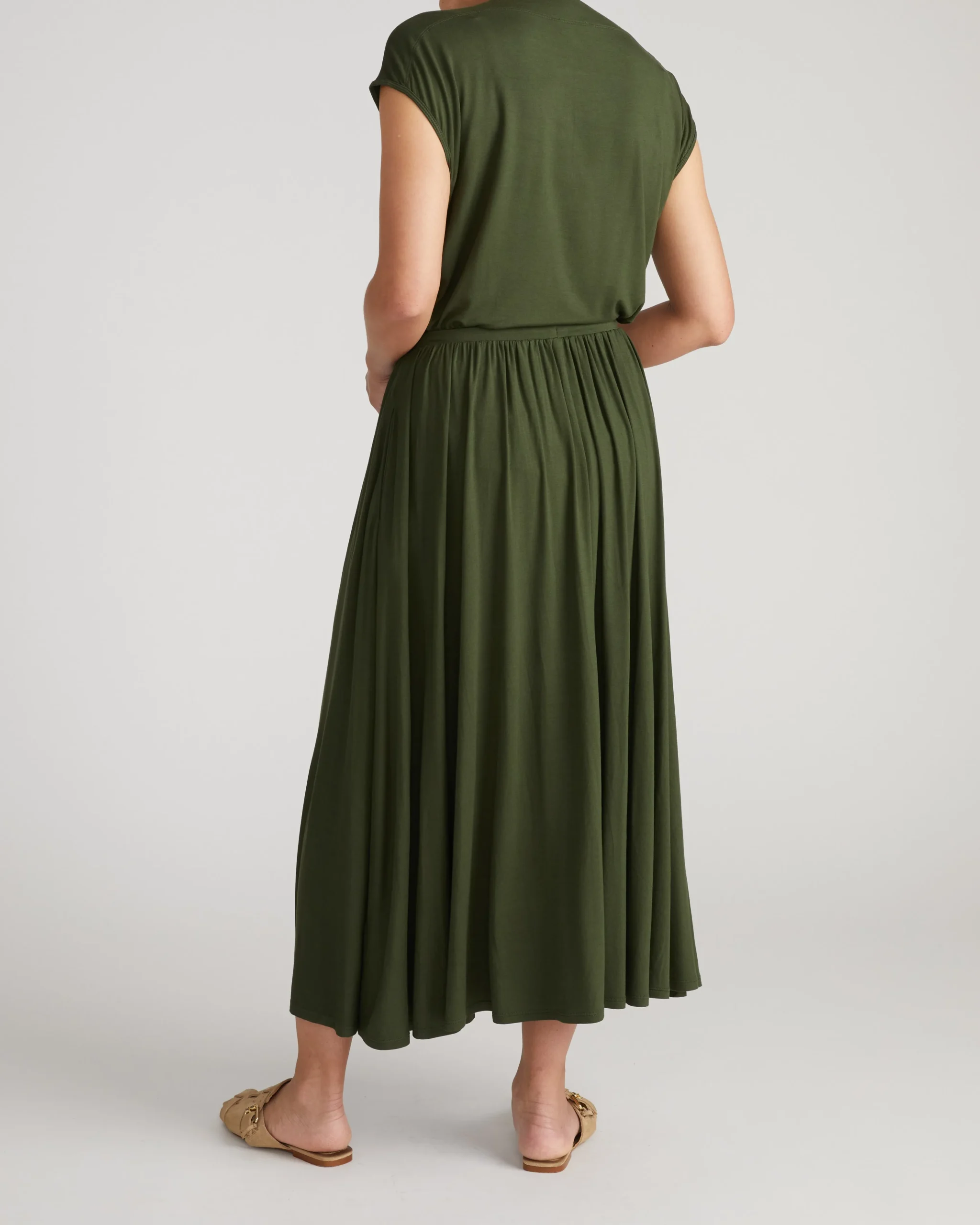 Tessa Liquid Jersey Skirt Coratina Green