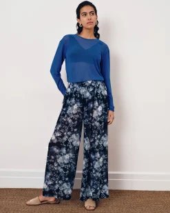 Thames Mesh Pants Tumbling Bouquet Print