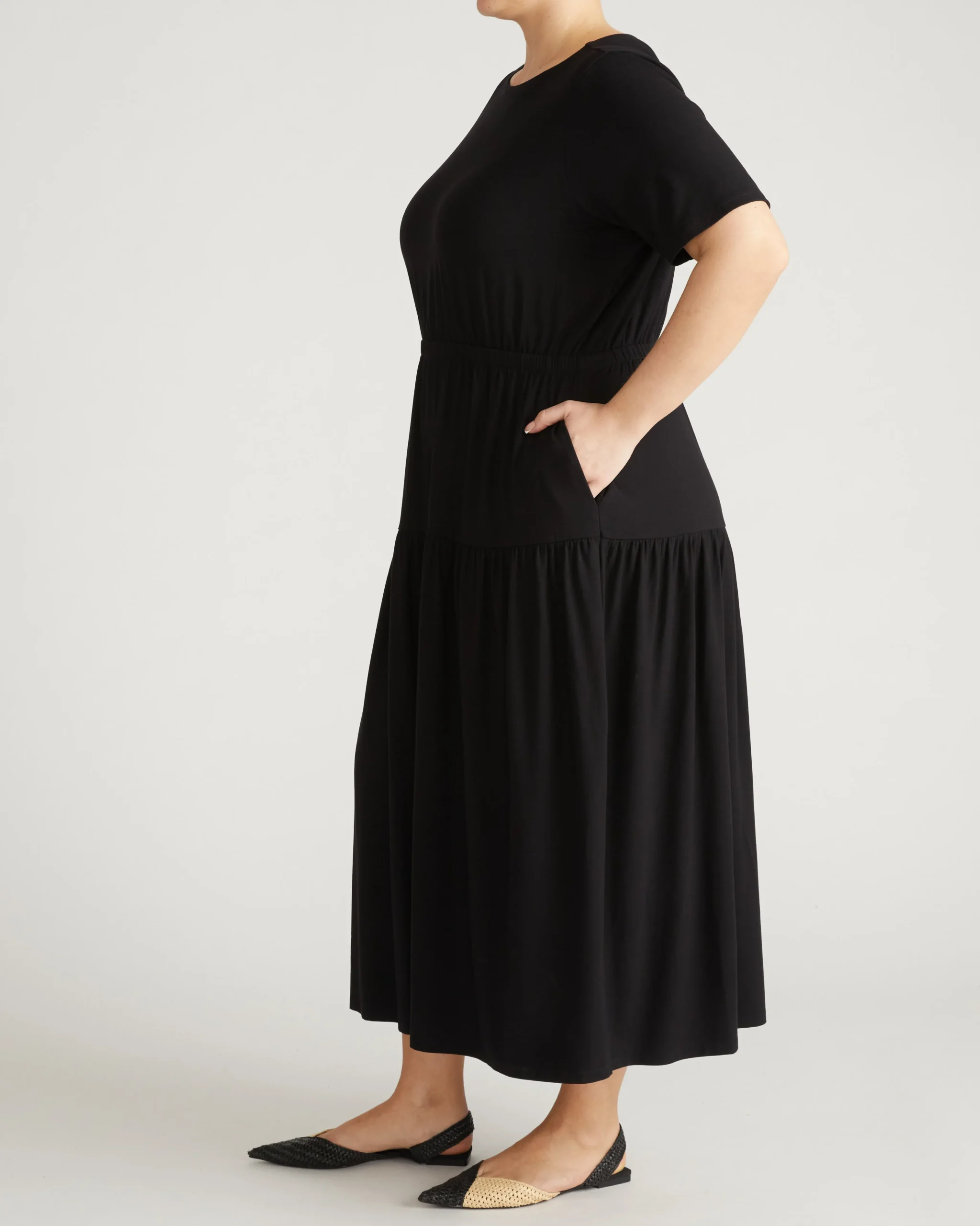 Thea Divine Jersey Midi Dress Black