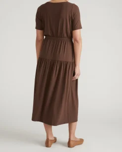 Thea Divine Jersey Midi Dress Peppercorn