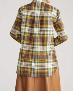 The Artist Oversized Poplin Shirt Brown Plaid