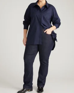The Artist Oversized Poplin Shirt Navy