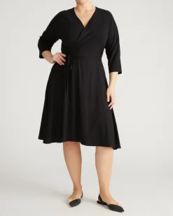 The Divine Jersey Wrap Dress Black