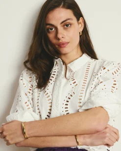 The Embroidered Artist Oversized Poplin Shirt White