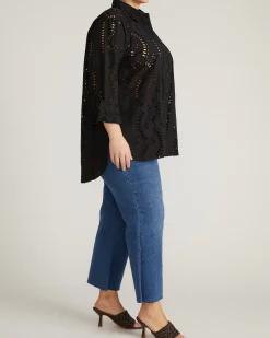 The Embroidered Artist Oversized Poplin Shirt Black