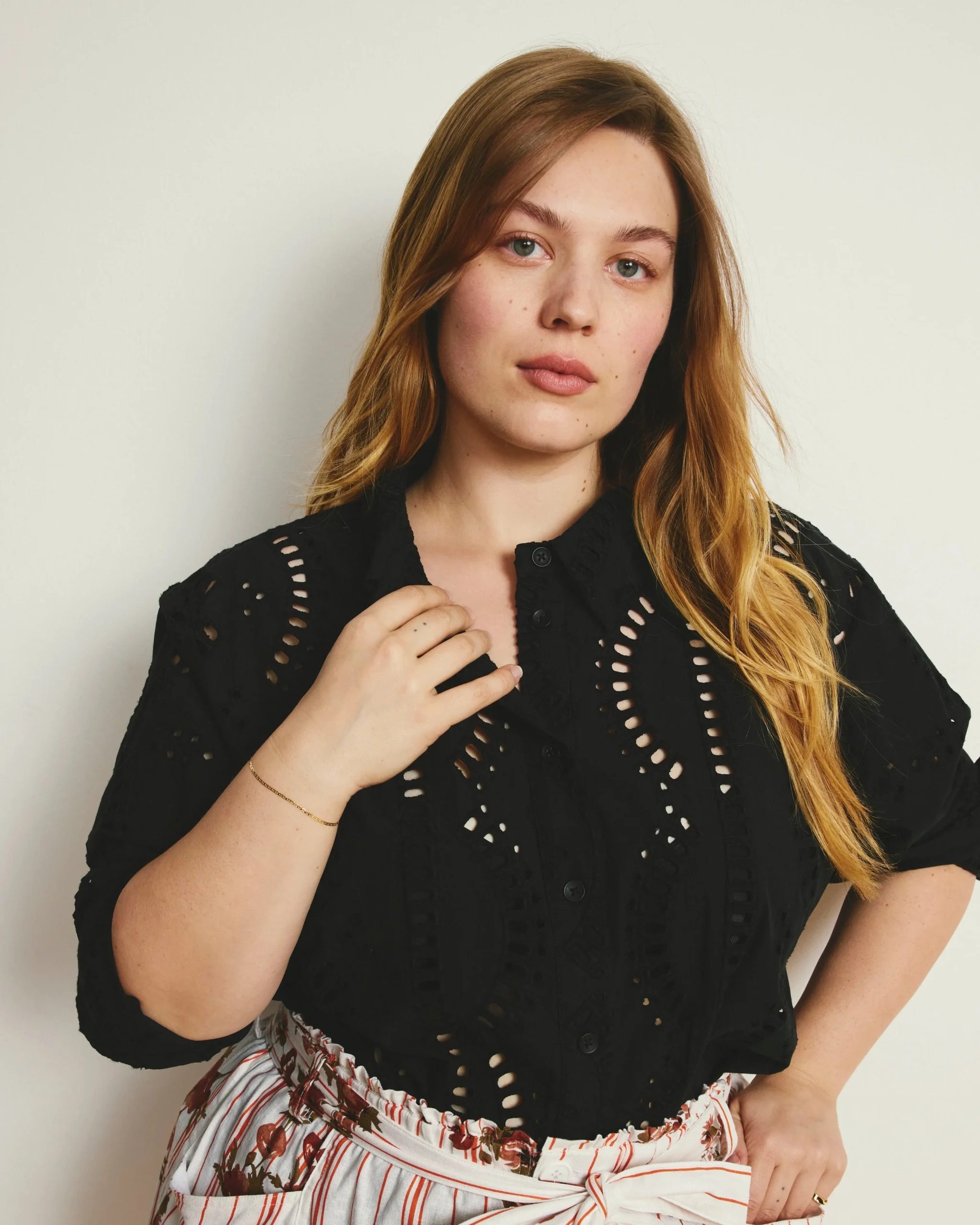 The Embroidered Artist Oversized Poplin Shirt Black